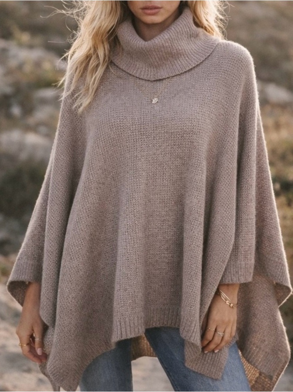 Halogen Wool & Cashmere Poncho